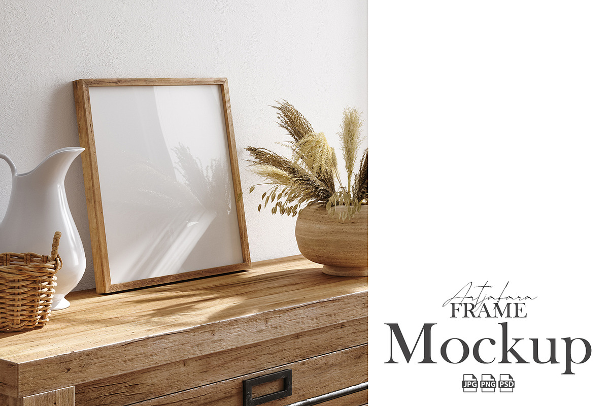 Frame mockup in home interior, a Household Mockup by Artjafara (Photo 1 of 5)