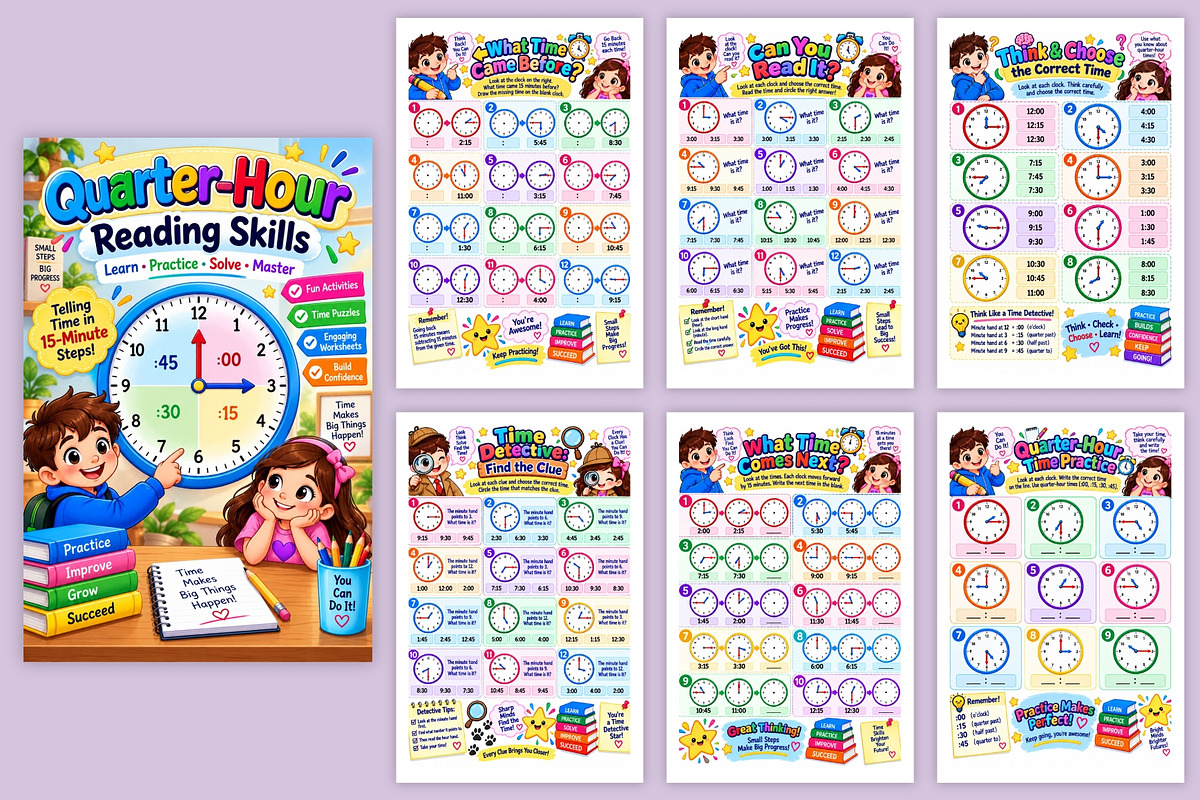 Quarter-Hour Reading Skills, a Stationery Template by Designmela01 (Photo 5 of 6)
