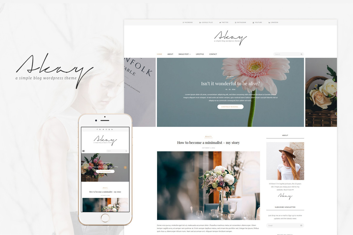 Akay - A WordPress Theme For Blog, a WordPress Template by EasyBlog Themes (Photo 1 of 5)