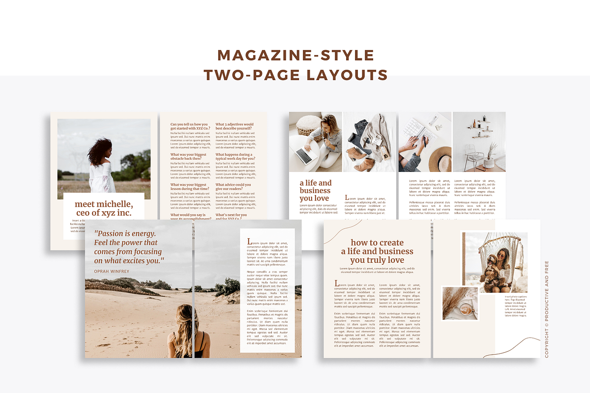 Canva E-book Template | 80+ Pages, a Magazine Template by ProductiveandFree (Photo 14 of 23)