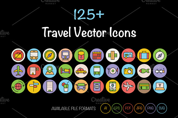 125 Travel Vector Icons