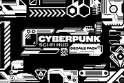 Cyberpunk Sci-Fi HUD Decals Pack, an Object Graphic by Neodivisu (Thumbnail 1 of 10)