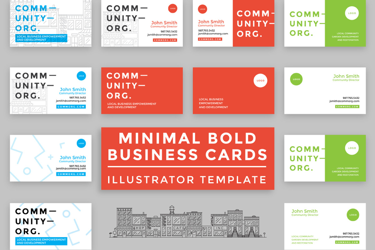 10 Minimal Bold Business Cards, a Business Card Template by Everyday Monster Creative (Photo 1 of 7)