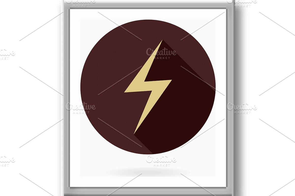 Fine Vector lightningFlat Icon With, an Outline Icon by FineArtStudio (Photo 2 of 3)