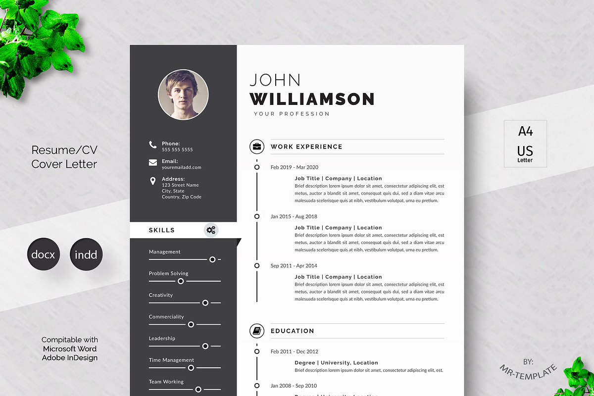 Resume Template / CV, a Resume Template by Mr-Template (Photo 1 of 3)