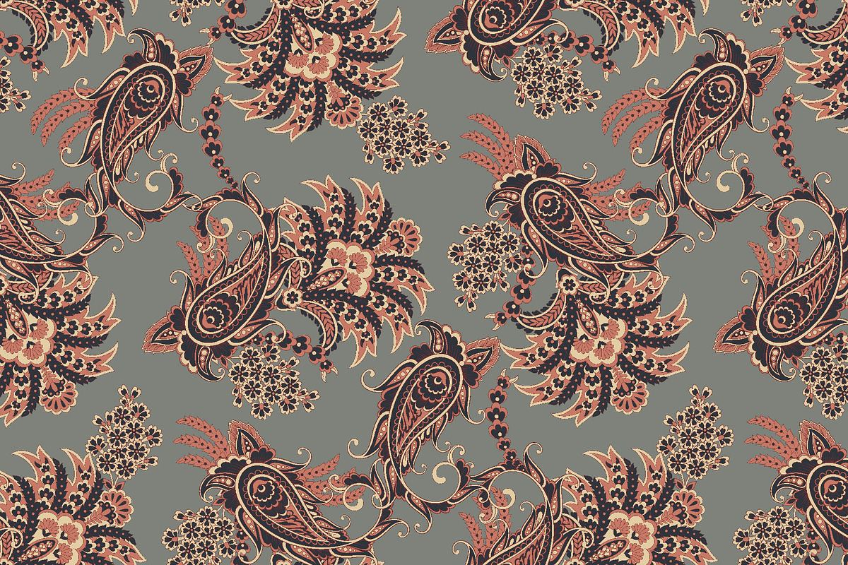 Fabric seamless patterns Paisley, a Background Graphic by antalogiya (Photo 5 of 5)