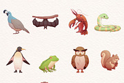 Watercolor Cute Animals Illustration, an Animal Illustration by ArtbyHien (Thumbnail 2 of 13)