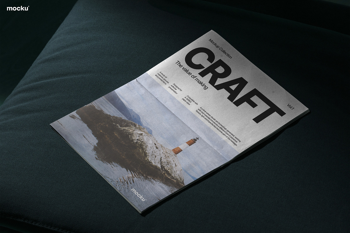 Newsprint Magazine Mockup Set, a Books & Magazine Mockup by Mocku (Photo 12 of 21)
