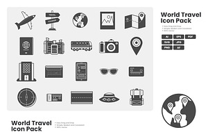 World Travel Icon Pack, a Solid Icon by erifqizeicon