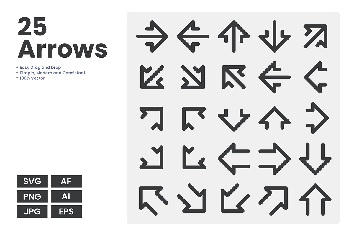 25 Arrows Icons, an Object Illustration by erifqizeicon (Photo 1 of 3)
