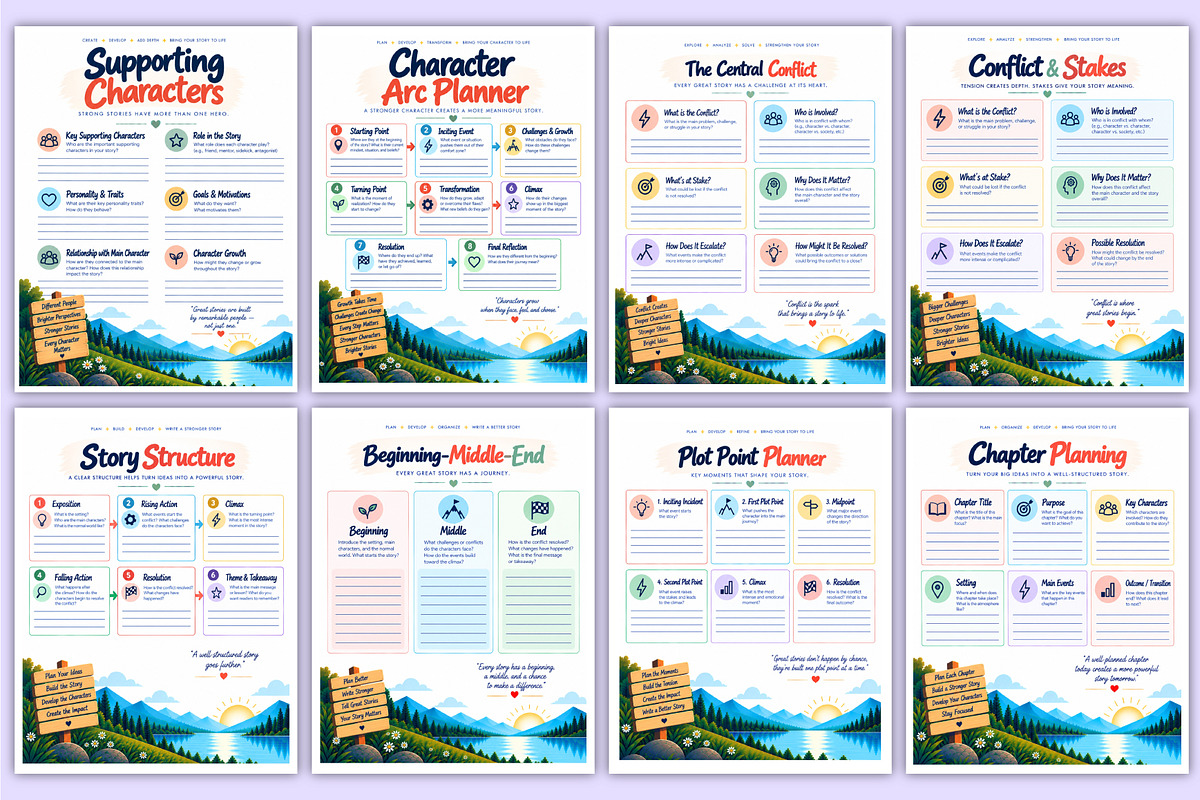 Fiction Writer’s Planning Book Kdp, a Stationery Template by Mustafiz (Photo 4 of 4)