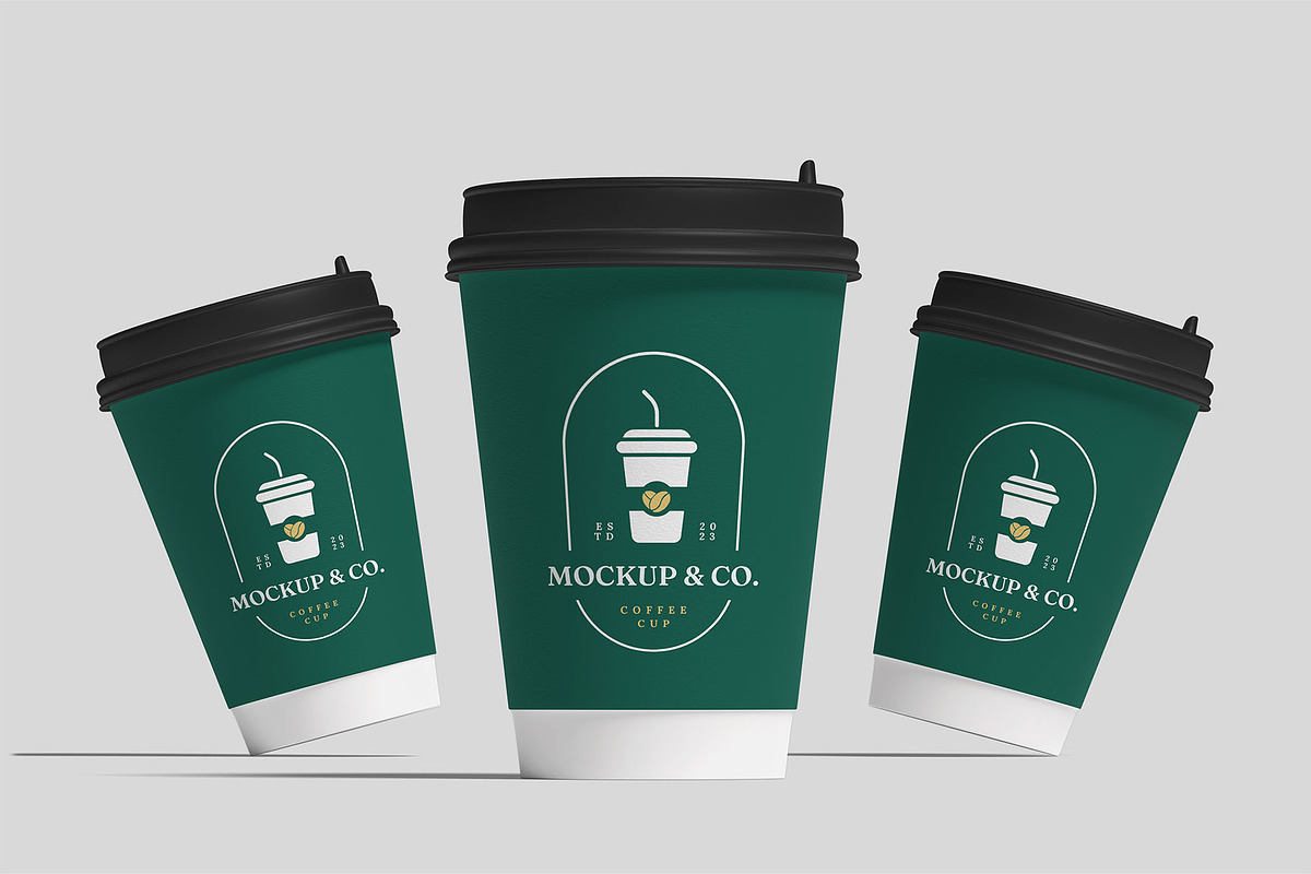 Paper Coffee Cup Mockups | Caffeine, a Cups & Container Mockup by Compositing Studio (Photo 18 of 20)