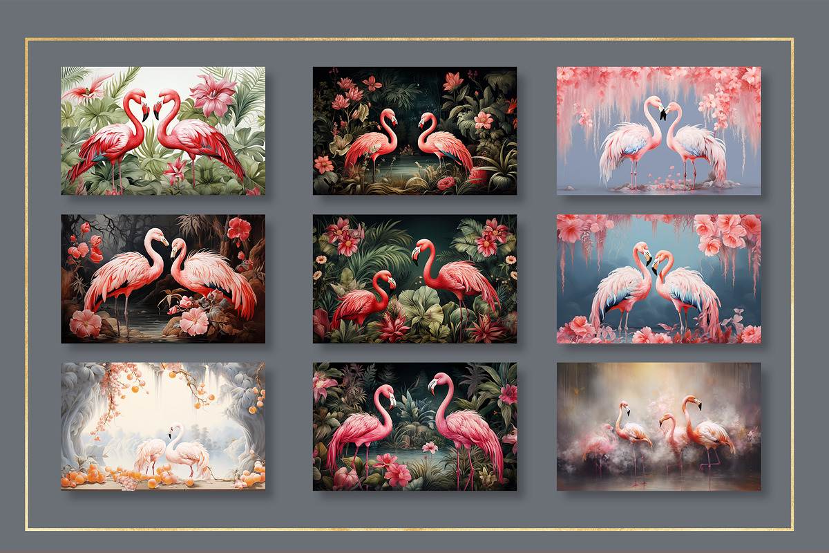 Hand drawn flamingo wallpaper, a Wallpaper Graphic by Muzi pear studio (Photo 11 of 12)