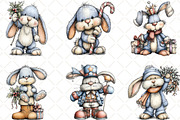 Whimsical Christmas Bunny Clipart, an Illustration by Black Bird Studio (Thumbnail 4 of 6)