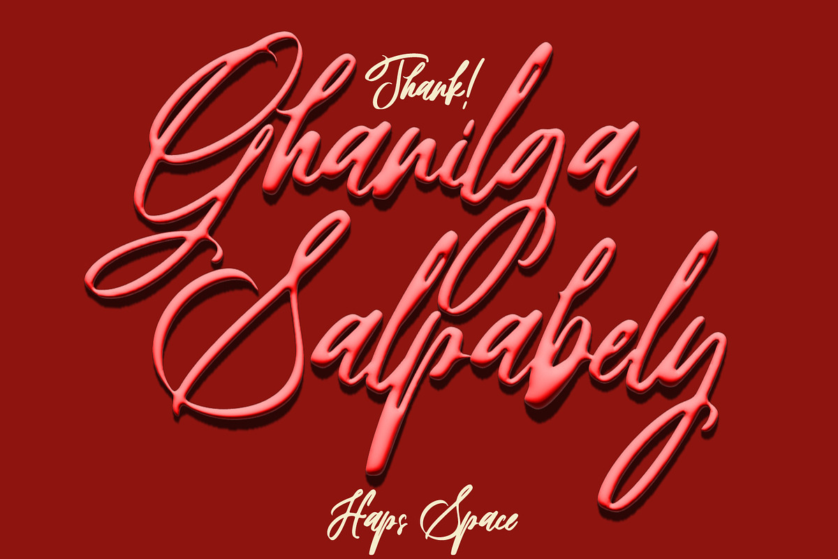 Ghanilga Salpabely Sophisticated, a Handwritten Font by Haps Space (Photo 9 of 9)