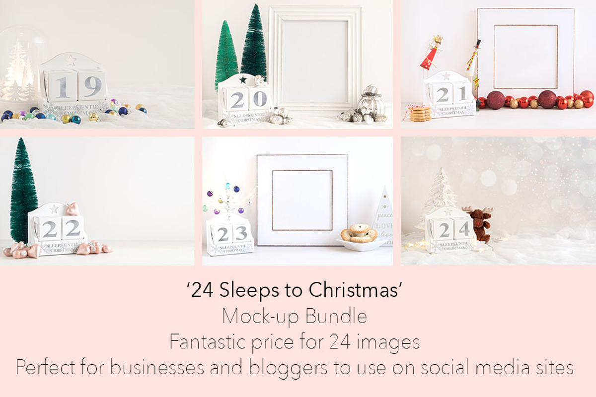 24 Christmas styled mockup images, a Print Template by Plums Pixel Love (Photo 5 of 5)