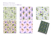 In Violet Watercolor Set, a Decorative Illustration by Aurella Art (Thumbnail 9 of 17)