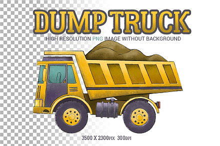 Dump truck PNG digital illustration