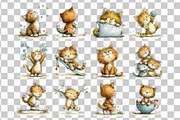 Cute Kitten Watercolor Clipart PNG, an Animal Illustration by Nicolle's Colorful Art (Thumbnail 4 of 5)