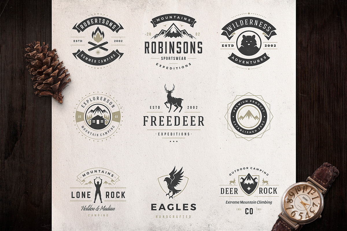 280 Outdoor logos and badges, a Branding & Logo Template by Vasya Kobelev (Photo 62 of 83)