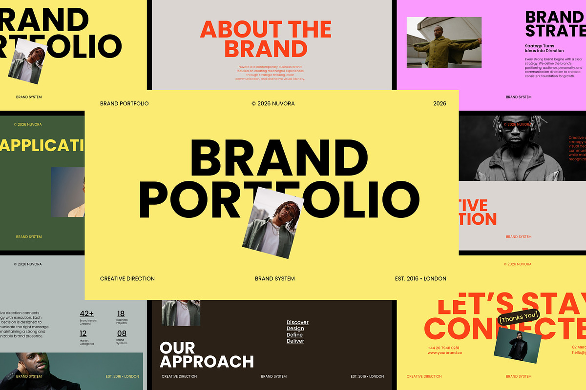 Brand Portfolio Template PowerPoint, a Presentation Template by adoestudio (Photo 1 of 7)