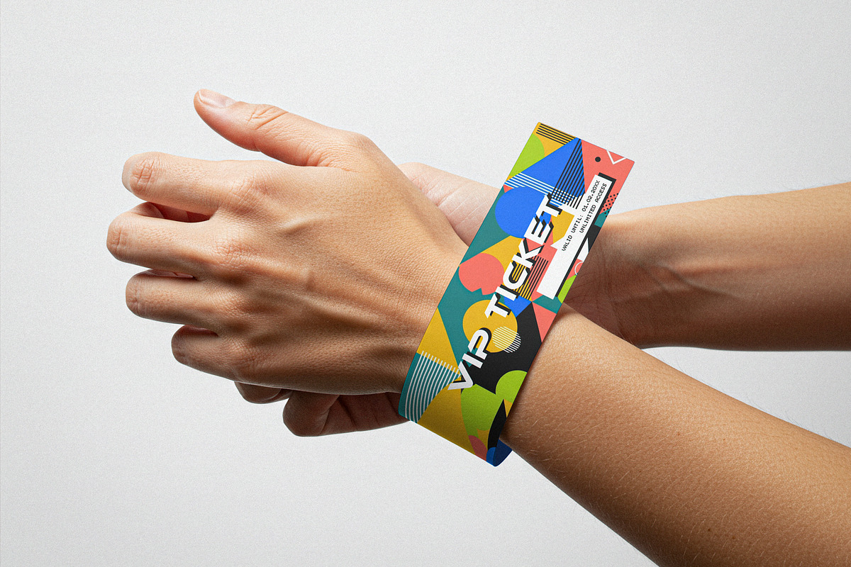 Paper Wristband Mockup, a Product Mockup by Designer Dude