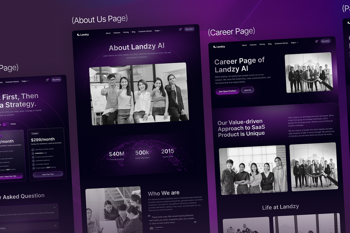 Landzy - SaaS Landing page UI Kit, an UI Kit Template by dhuhacreative (Photo 4 of 8)