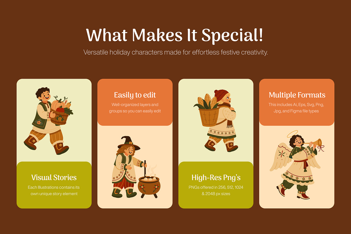 50 Holiday Characters Illustrations, a Seasonal Illustration by Prosymbols (Photo 2 of 11)