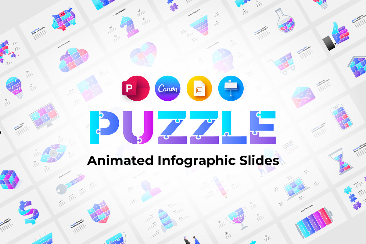 Animated Puzzle Infographic Slides, a Presentation Template by Abert (Photo 1 of 10)