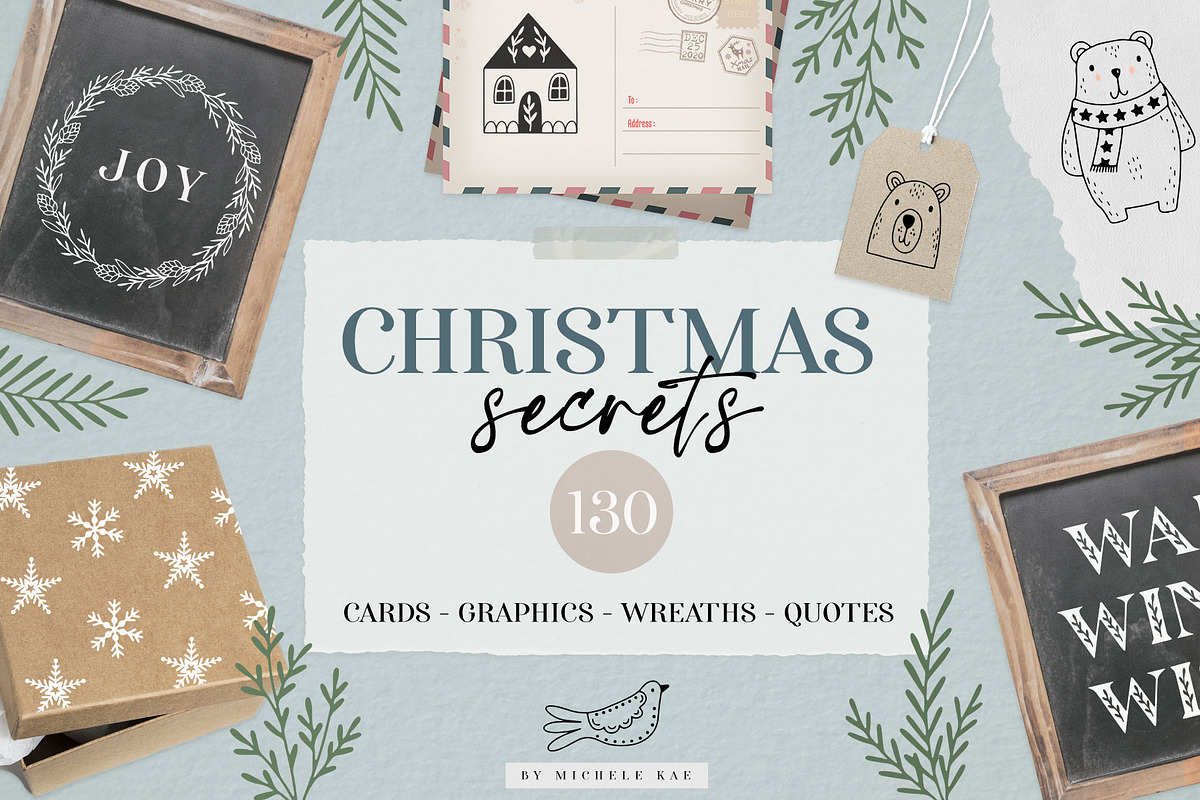 Christmas - Graphics, Wreaths, Cards, an Animal Illustration by Michèle Kae (Photo 1 of 10)