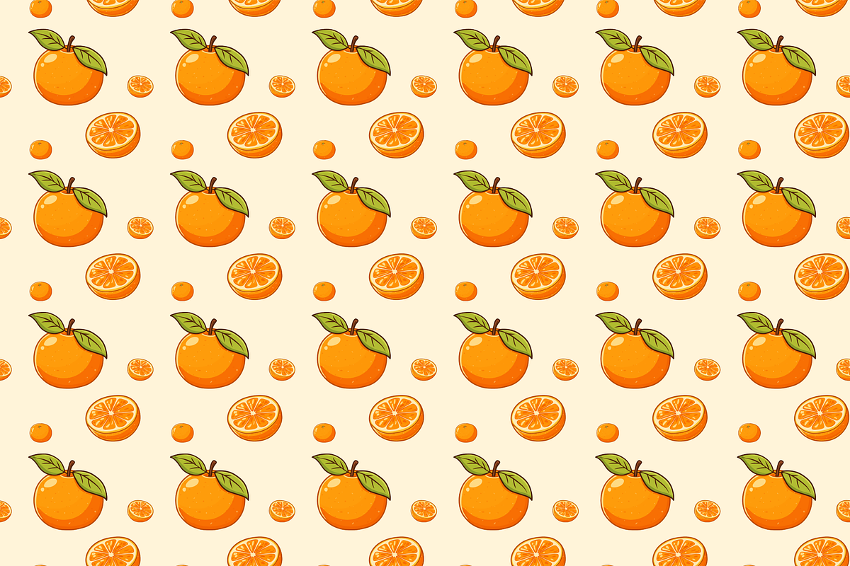 Orange Vector Pattern, a Pattern Graphic by Laimmilka (Photo 2 of 3)