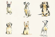 Watercolor Dogs Clipart, an Illustration by DreamCafeArt (Thumbnail 6 of 6)
