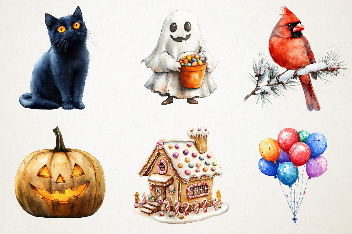 Holiday Season Clipart Collection, an Illustration by RobertsArt (Photo 7 of 7)