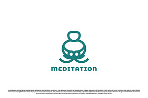 Meditation Monk Logo Design Icon, a Branding & Logo Template by Morvana Crew
