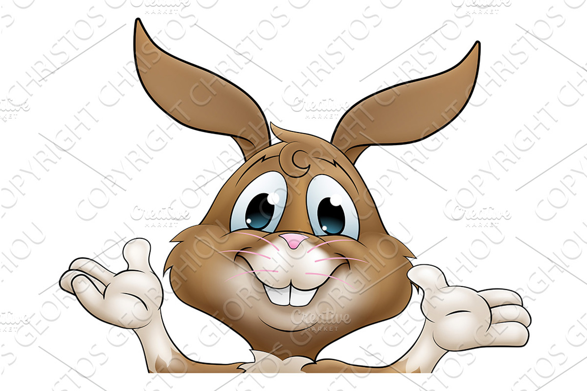 Easter Bunny Rabbit Cartoon, an Illustration by Christos Georghiou