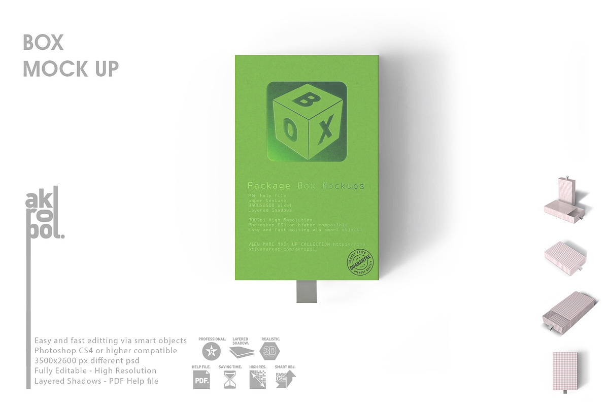 Box Mock Up, a Packaging Mockup by akropol (Photo 2 of 8)