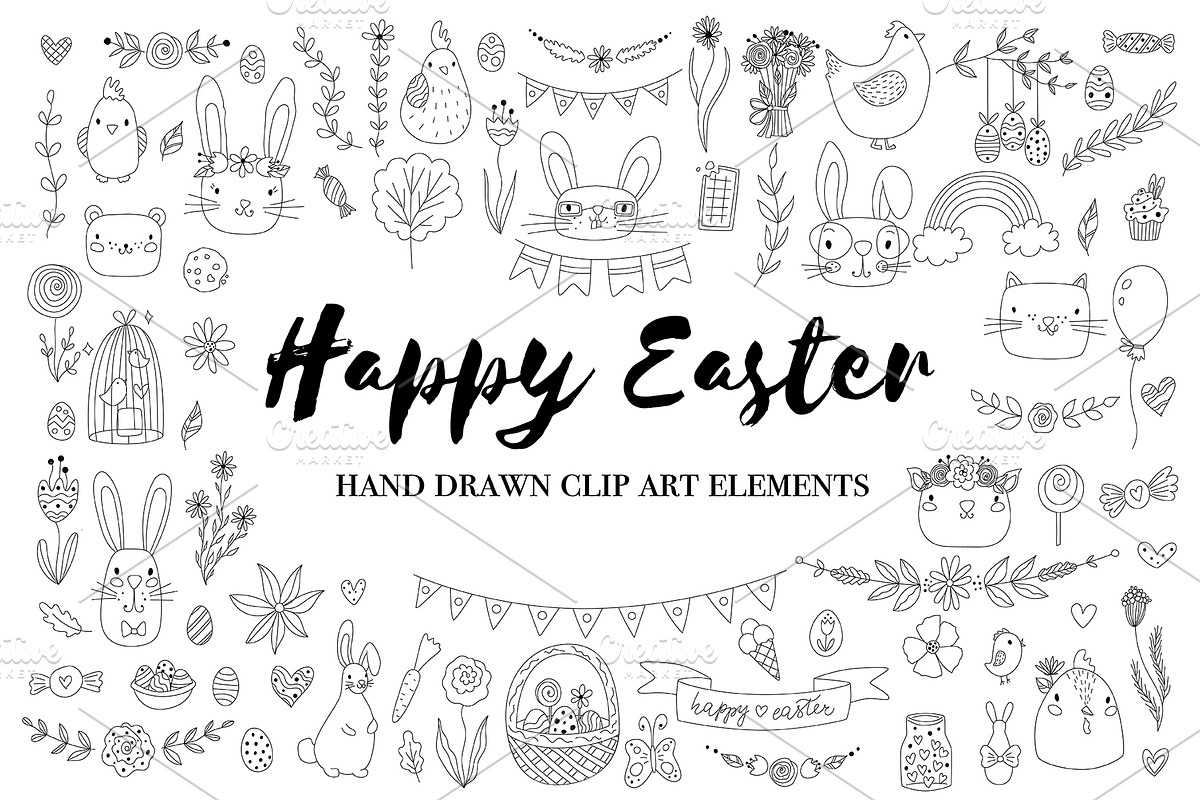 Vector Easter Clip Art Collection, an Animal Illustration by Chloe's Illustrations (Photo 1 of 3)