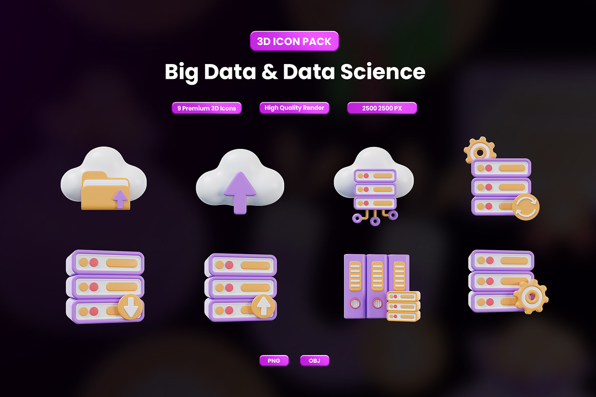 Big Data & Data Science 3D Icon, an Object Graphic by Artnivora.Std (Photo 1 of 4)