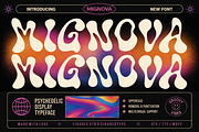 Mignova - Psychedelic Display Font, a Handwritten Font by figuree studio (Thumbnail 1 of 8)
