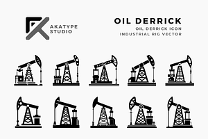 Oil Derrick Icon Vector, an Icon by Akatype Studio