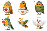 Whimsical Valentine Vogel Clipart, an Illustration by Daily.Designs (Thumbnail 6 of 8)
