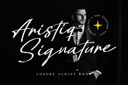 Aristiq Signature Luxury Script Font, a Handwritten Font by PutraCetol Studio (Thumbnail 1 of 5)
