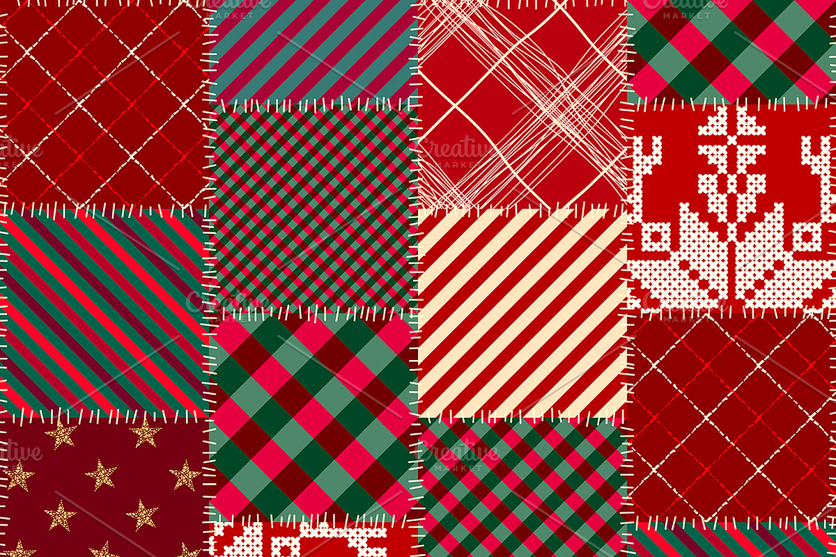 10 seamless Christmas patterns!, a Pattern Graphic by tkdesign (Photo 8 of 9)
