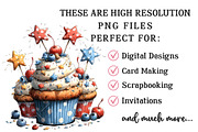 Whimsical 4th of July Cupcake Clipar, an Illustration by OK Design (Thumbnail 6 of 6)