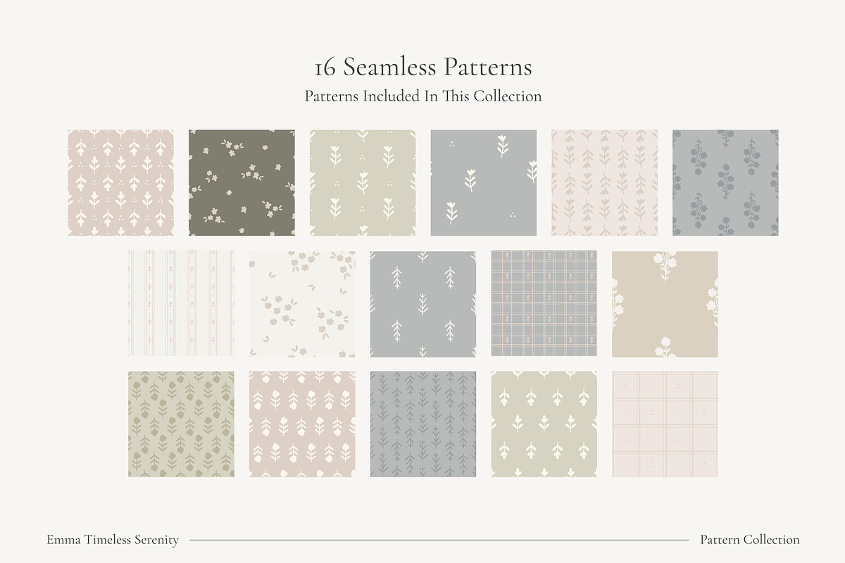 Timeless Serenity Pattern Collection, a Pattern Graphic by Emilie Cliche (Photo 2 of 9)
