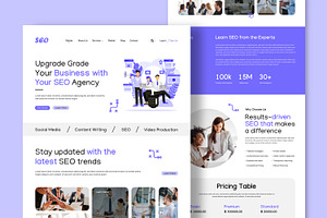 SEO Agency Landing Page Layout, an UI Kit Template by CreativeShaper