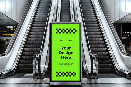 Led Advertising Mockup in Airport