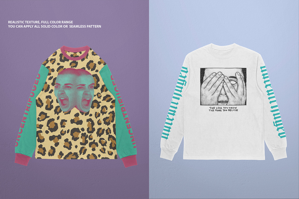 Long Sleeve T-shirt Mockup, a Shirt Mockup by Uncentrifuged Pressure (Photo 3 of 6)