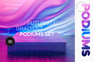 Futuristic Gradient Podiums Set, a Background Graphic by Lumeno