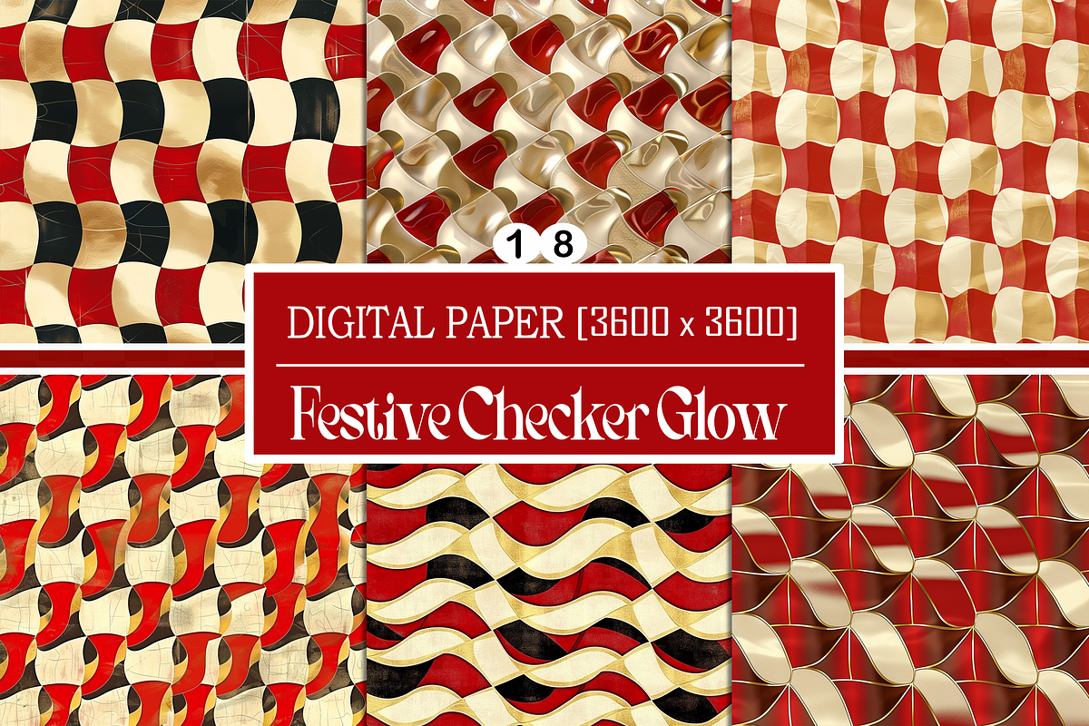 Festive Checker Glow, a Pattern Graphic by Printable Treasure (Photo 1 of 3)